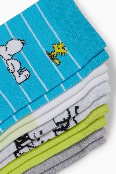 Dames - Set van 5 paar - sokken met motief - Peanuts - blauw