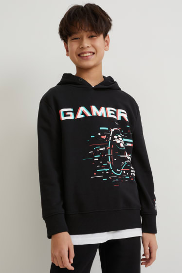 Children - Hoodie - augmented reality motif - black