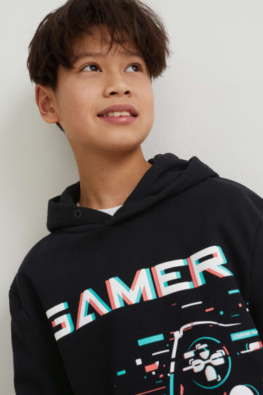 Children - Hoodie - augmented reality motif - black