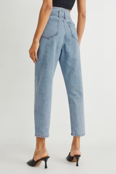 Dames - Mom jeans - high waist - jeanslichtblauw