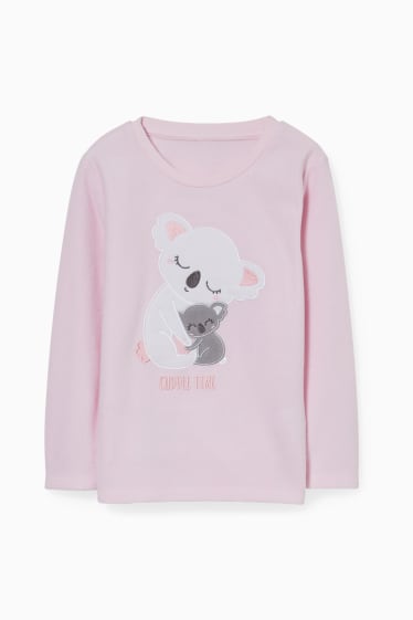 Kinder - Fleece-Pyjama - 2 teilig - rosa