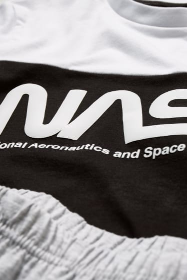 Kinder Jungen - NASA - Shorty-Pyjama - 2 teilig - weiss