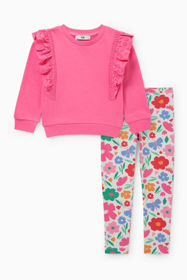 Enfants filles - Ensemble - sweat et legging - deux pièces - rose