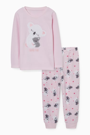 Kinder - Fleece-Pyjama - 2 teilig - rosa