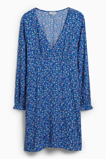 Dona - CLOCKHOUSE - vestit - de flors - blau