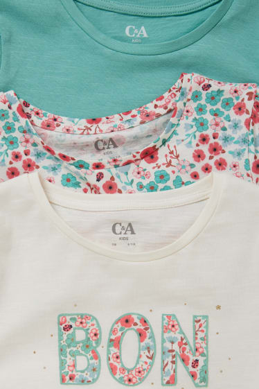 Bambine - Confezione da 3 - maglia a maniche corte - bianco crema