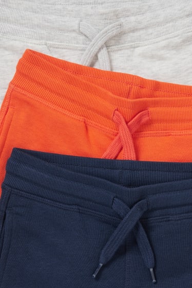 Enfants - Lot de 3 - bermudas en molleton - bleu foncé