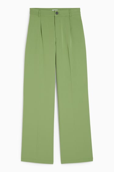 Dames - Pantalon - high waist - wide leg - lichtgroen