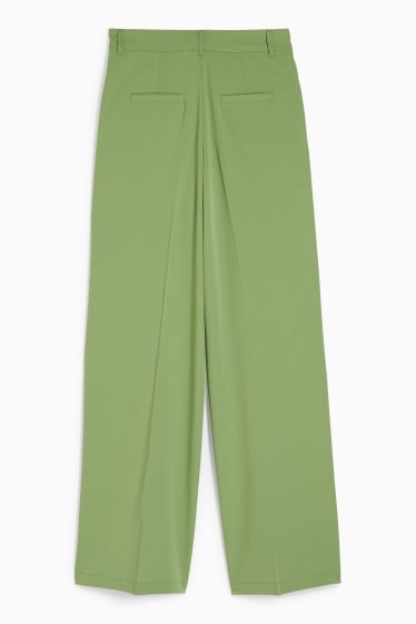 Dames - Pantalon - high waist - wide leg - lichtgroen