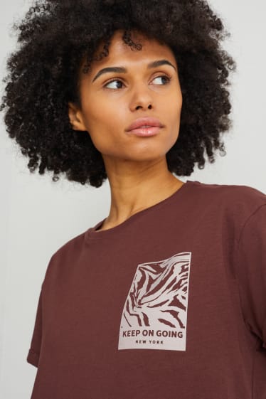 Femmes - T-shirt - marron foncé