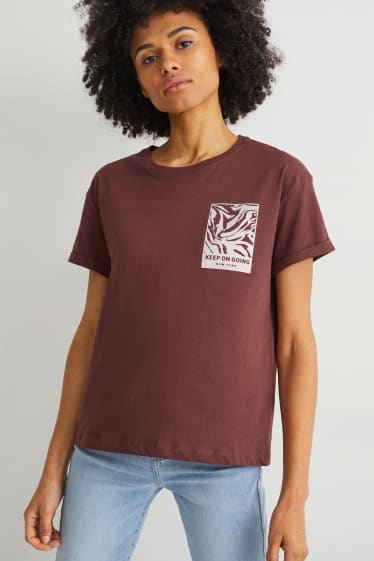 Femmes - T-shirt - marron foncé