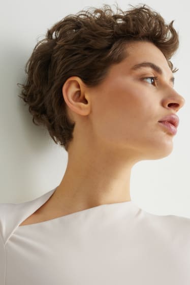 Damen - Langarmshirt - cremeweiß