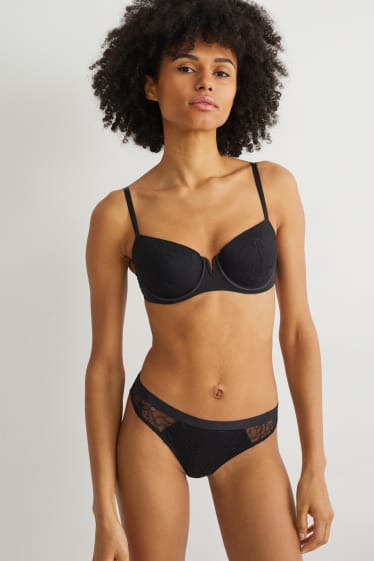 Femmes - Soutien-gorge à armature - DEMI - ampliforme - noir