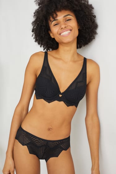 Women - Underwire bra - DEMI - padded - black