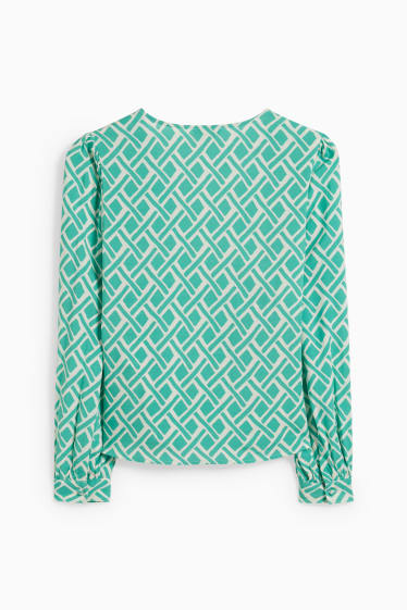 Women - Blouse - patterned - green