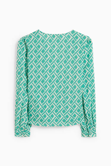 Femmes - Chemisier - à motif - vert