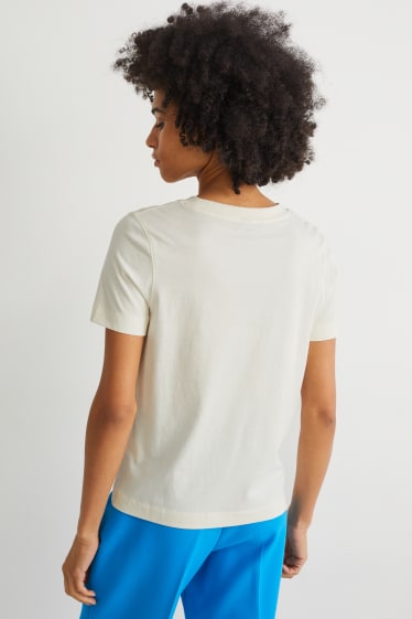 Damen - T-Shirt - cremeweiss