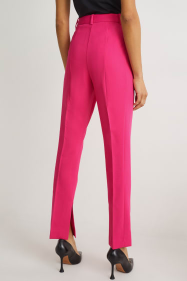 Femmes - Pantalon de bureau - high waist - slim fit - rose