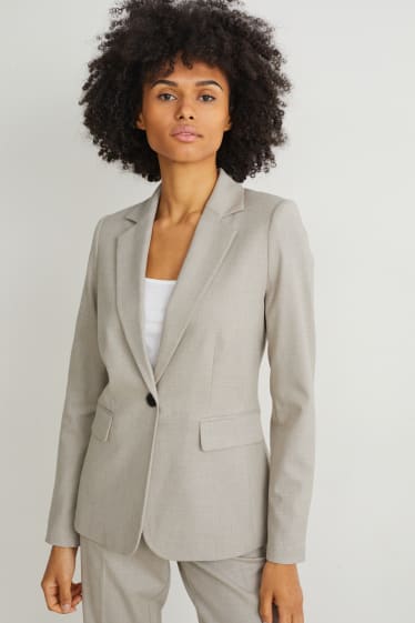 Femmes - Blazer de costume - cintré - gris clair chiné