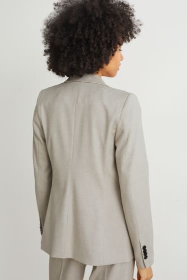 Women - Business blazer - fitted - light gray-melange