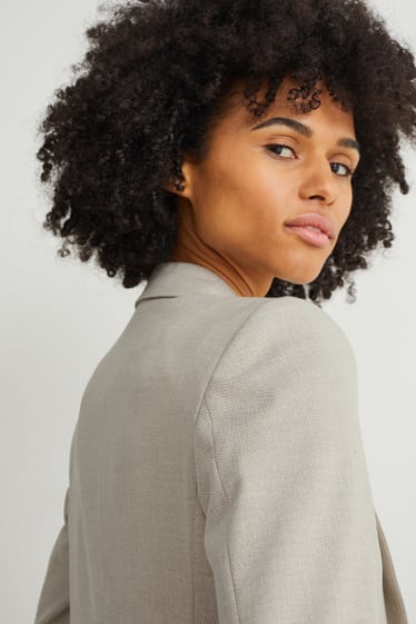 Women - Business blazer - fitted - light gray-melange