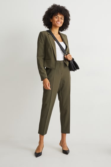 Damen - Business-Hose - Mid Waist - Regular Fit - dunkelgrün