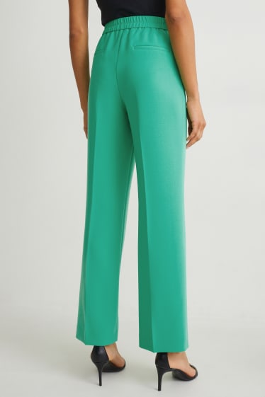 Dona - Pantalons de tela - mid waist - straight fit - verd