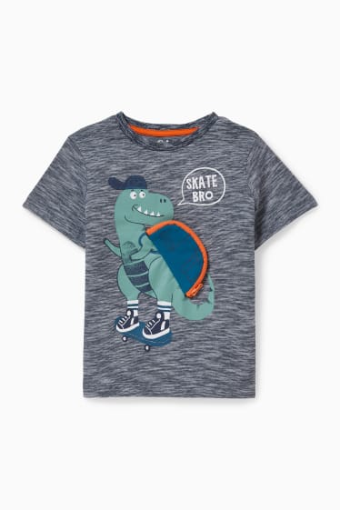 Niños - Dinosaurio - camiseta de manga corta - azul oscuro