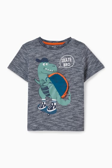 Kinder - Dino - Kurzarmshirt - dunkelblau