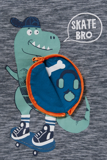 Kinder - Dino - Kurzarmshirt - dunkelblau