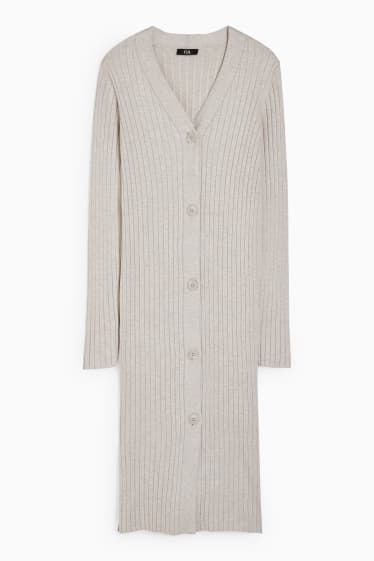 Women - Knitted dress - light beige