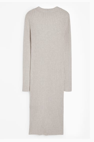 Women - Knitted dress - light beige