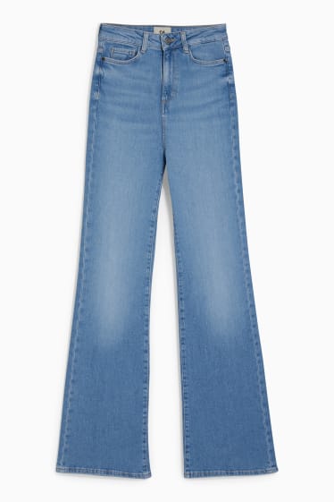 Women - Flared jeans - high waist - denim-light blue