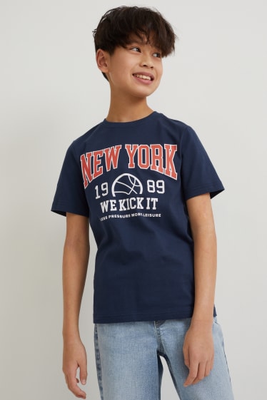 Enfants garçons - Lot de 2 - T-shirts - bleu foncé