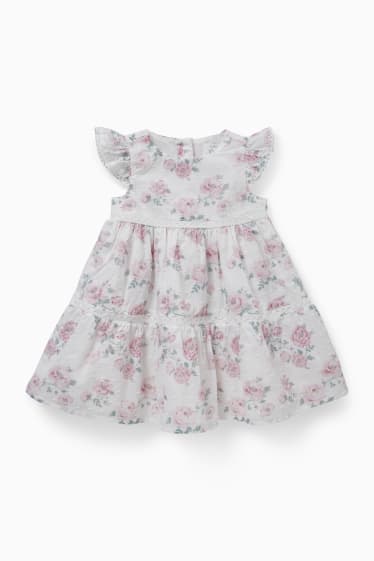 Niemowlęta - Sukienka niemowlęca - w kwiaty - biały