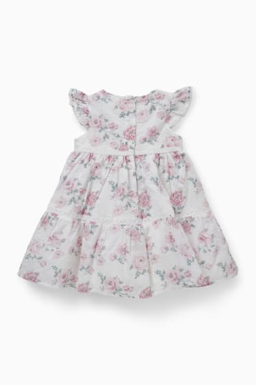 Miminka - Šaty pro miminka - s květinovým vzorem - bílá