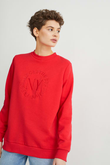 Femei - Tricou cu mânecă lungă - roșu