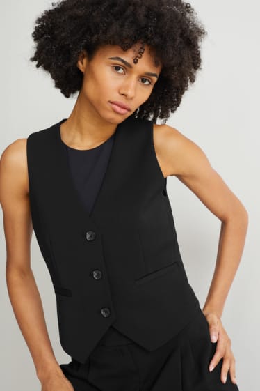 Femmes - Gilet de costume sans manches - noir