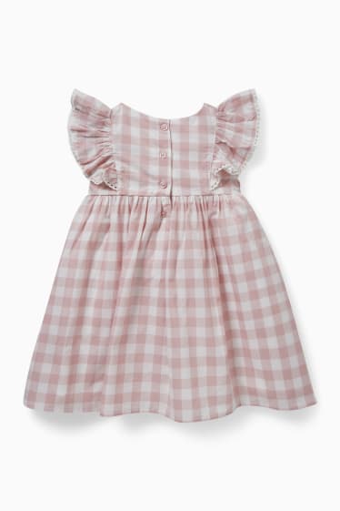 Miminka - Šaty pro miminka - kostkované - růžová