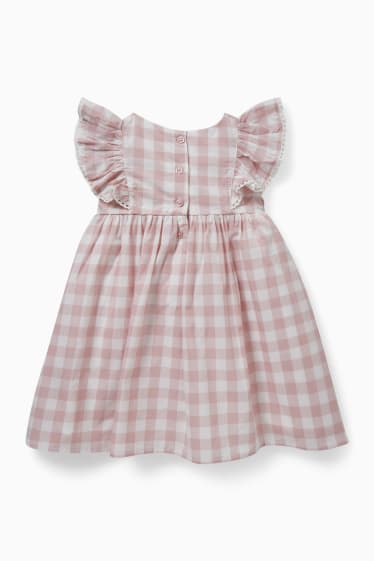 Baby: meisjes - Babyjurkje - geruit - roze