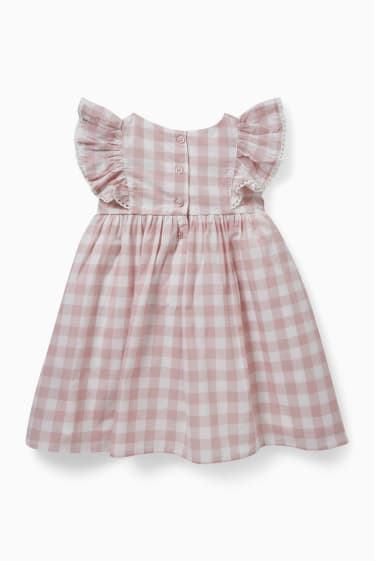 Babys - Baby-Kleid - kariert - rosa