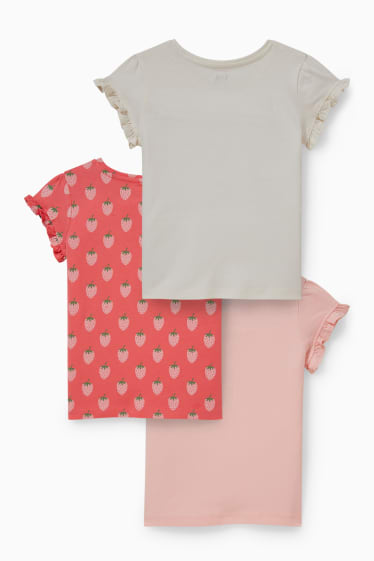 Children Girls - Multipack of 3 - short sleeve T-shirt - pink