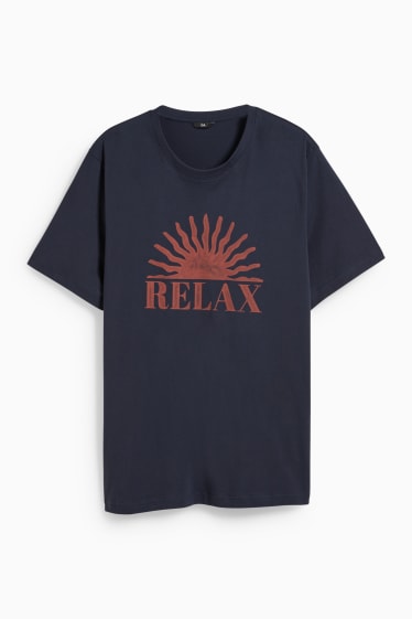 Heren - T-shirt - donkerblauw