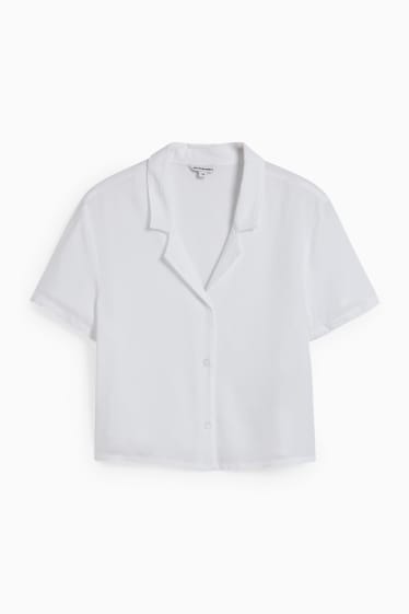 Damen - CLOCKHOUSE - Crop Bluse - weiß