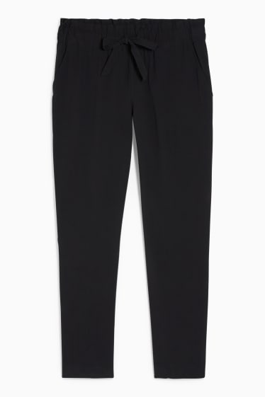 Dona - Pantalons de tela - high waist - regular fit - negre