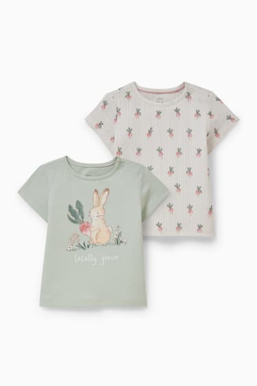 Bébés - Lot de 2 - T-shirts bébé - vert menthe