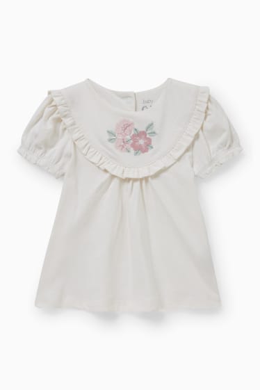 Baby: meisjes - Baby-outfit - 3-delig - crème wit