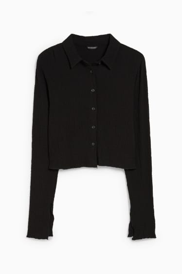Tieners & jongvolwassenen - CLOCKHOUSE - korte blouse - zwart