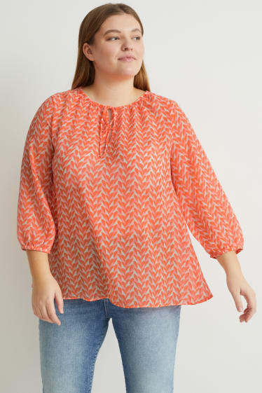Women - Blouse - patterned - orange