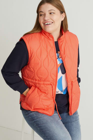 Women - Quilted gilet - with recycled polyester - orange